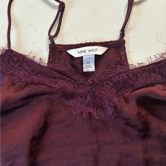 Nine West Maroon Silky Top - Picture 2 of 3